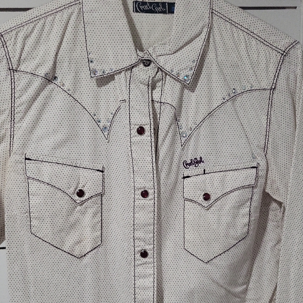Women's Cruel Girl Western Shirt - White